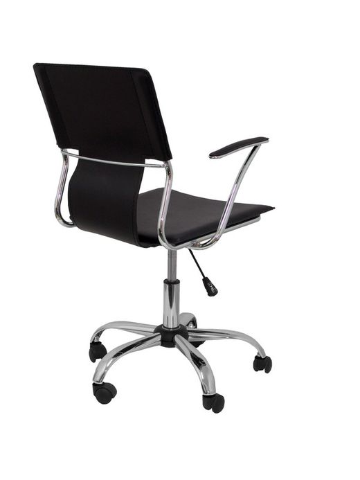 FORÖL Modelo Bogarra - Silla de oficina ergonómica con brazos fijos, regulable en altura y giratoria 360º - Asiento y respaldo tapizados en similpiel color negro.