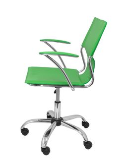 FORÖL Modelo Bogarra - Silla de oficina ergonómica con brazos fijos, regulable en altura y giratoria 360º - Asiento y respaldo tapizados en similpiel color verde. U_ADVTIC_Titulo
