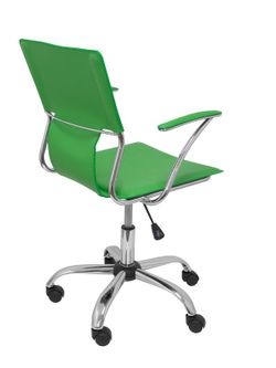 FORÖL Modelo Bogarra - Silla de oficina ergonómica con brazos fijos, regulable en altura y giratoria 360º - Asiento y respaldo tapizados en similpiel color verde. U_ADVTIC_Titulo