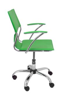 FORÖL Modelo Bogarra - Silla de oficina ergonómica con brazos fijos, regulable en altura y giratoria 360º - Asiento y respaldo tapizados en similpiel color verde. U_ADVTIC_Titulo