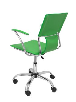 FORÖL Modelo Bogarra - Silla de oficina ergonómica con brazos fijos, regulable en altura y giratoria 360º - Asiento y respaldo tapizados en similpiel color verde. U_ADVTIC_Titulo
