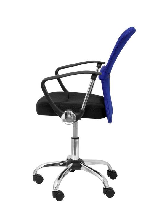 FORÖL Modelo Cardenete Silla de oficina ergonómica con mecanismo giratorio, brazos fijos y asiento regulable en altura  Respaldo de malla transpirable color azul y asiento tapizado en tejido de malla color negro