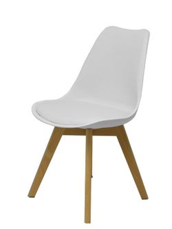 FORÖL- Modelo Don Rodrigo 2.0 - Pack de 4 sillas confidentes ergonómica y con estructura de madera natural de haya, estilo Tower -  Asiento y respaldo de PVC, con acolchado en el asiento.