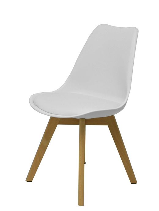 FORÖL- Modelo Don Rodrigo 2.0 - Pack de 4 sillas confidentes ergonómica y con estructura de madera natural de haya, estilo Tower -  Asiento y respaldo de PVC, con acolchado en el asiento.