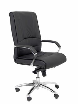 FORÖL Modelo Gineta - Sillón de dirección ergonómico con mecanismo basculante y regulable en altura - Asiento y respaldo tapizados en similpiel color negro.
