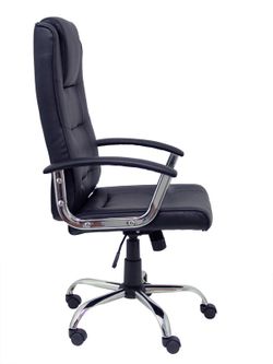 FORÖL Modelo Guadalimar - Sillón de dirección ergonómico, mecanismo basculante, con brazos fijos - Asiento y respaldo tapizados en similpiel color negro.