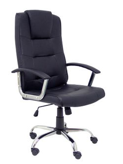 FORÖL Modelo Guadalimar - Sillón de dirección ergonómico, mecanismo basculante, con brazos fijos - Asiento y respaldo tapizados en similpiel color negro.