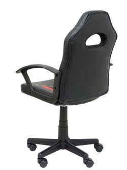 FORÖL Modelo Mohedas - Silla juvenil gaming con mecanismo giratorio, regulable en altura y brazos fijos - Asiento y respaldo tapizados en SIMILPIEL negro y rojo.