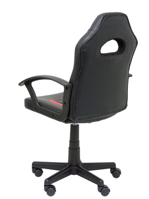 FORÖL Modelo Mohedas - Silla juvenil gaming con mecanismo giratorio, regulable en altura y brazos fijos - Asiento y respaldo tapizados en SIMILPIEL negro y rojo.