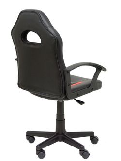 FORÖL Modelo Mohedas - Silla juvenil gaming con mecanismo giratorio, regulable en altura y brazos fijos - Asiento y respaldo tapizados en SIMILPIEL negro y rojo.