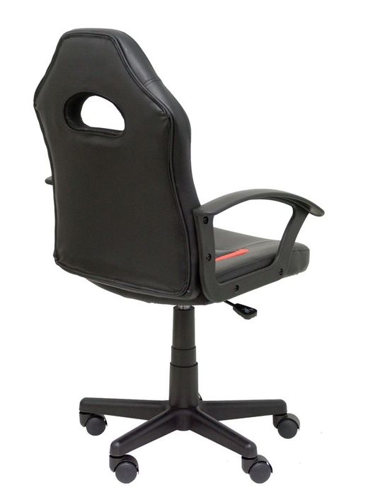 FORÖL Modelo Mohedas - Silla juvenil gaming con mecanismo giratorio, regulable en altura y brazos fijos - Asiento y respaldo tapizados en SIMILPIEL negro y rojo.