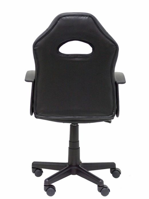FORÖL Modelo Mohedas - Silla juvenil gaming con mecanismo giratorio, regulable en altura y brazos fijos - Asiento y respaldo tapizados en SIMILPIEL negro y rojo.