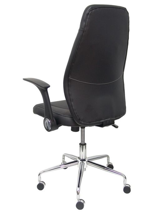 FORÖL Modelo Odrea - Silla de oficina ergonómica con mecanismo basculante, brazos retráctiles y regulable en altura - Respaldo y asiento tapizado en tejido símilpiel color negro.