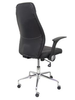 FORÖL Modelo Odrea - Silla de oficina ergonómica con mecanismo basculante, brazos retráctiles y regulable en altura - Respaldo y asiento tapizado en tejido símilpiel color negro.