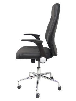 FORÖL Modelo Odrea - Silla de oficina ergonómica con mecanismo basculante, brazos retráctiles y regulable en altura - Respaldo y asiento tapizado en tejido símilpiel color negro.