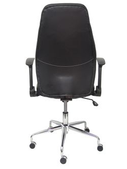 FORÖL Modelo Odrea - Silla de oficina ergonómica con mecanismo basculante, brazos retráctiles y regulable en altura - Respaldo y asiento tapizado en tejido símilpiel color negro.