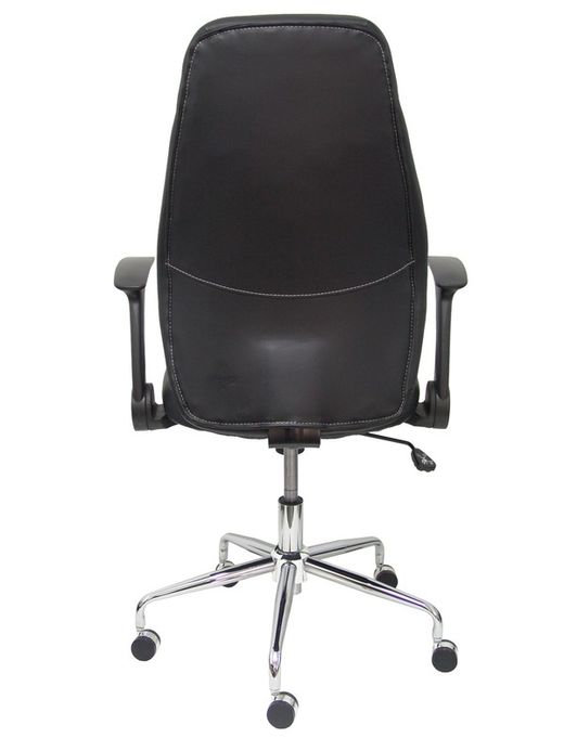 FORÖL Modelo Odrea - Silla de oficina ergonómica con mecanismo basculante, brazos retráctiles y regulable en altura - Respaldo y asiento tapizado en tejido símilpiel color negro.