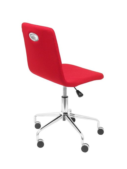 FORÖL Modelo Olivares Silla infantil de oficina ergonómica con mecanismo giratorio y regulable en altura  Respaldo y asiento tapizado en tejido de malla color rojo