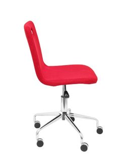 FORÖL Modelo Olivares Silla infantil de oficina ergonómica con mecanismo giratorio y regulable en altura  Respaldo y asiento tapizado en tejido de malla color rojo