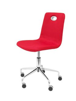 FORÖL Modelo Olivares Silla infantil de oficina ergonómica con mecanismo giratorio y regulable en altura  Respaldo y asiento tapizado en tejido de malla color rojo