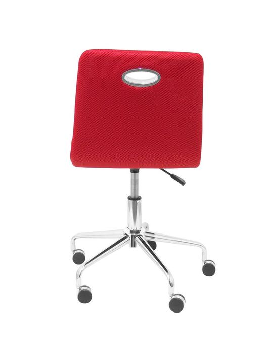 FORÖL Modelo Olivares Silla infantil de oficina ergonómica con mecanismo giratorio y regulable en altura  Respaldo y asiento tapizado en tejido de malla color rojo