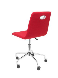 FORÖL Modelo Olivares Silla infantil de oficina ergonómica con mecanismo giratorio y regulable en altura  Respaldo y asiento tapizado en tejido de malla color rojo