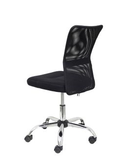 FORÖL Modelo Pardal - Silla de oficina ergonómica con mecanismo giratorio y asiento regulable en altura  Respaldo de malla transpirable color negro y asiento tapizado en tejido de malla color negro.