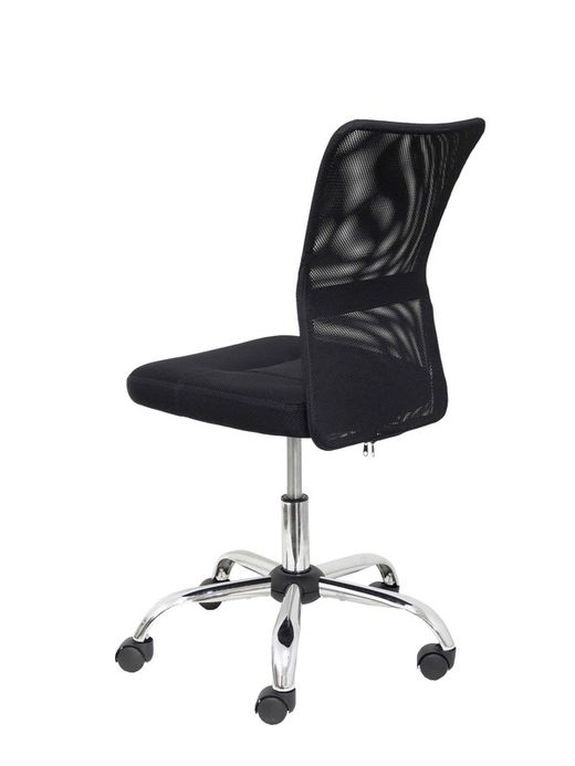 FORÖL Modelo Pardal - Silla de oficina ergonómica con mecanismo giratorio y asiento regulable en altura  Respaldo de malla transpirable color negro y asiento tapizado en tejido de malla color negro.