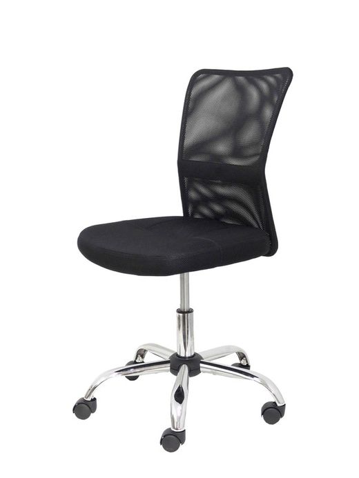 FORÖL Modelo Pardal - Silla de oficina ergonómica con mecanismo giratorio y asiento regulable en altura  Respaldo de malla transpirable color negro y asiento tapizado en tejido de malla color negro.