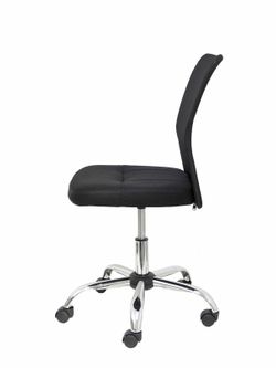 FORÖL Modelo Pardal - Silla de oficina ergonómica con mecanismo giratorio y asiento regulable en altura  Respaldo de malla transpirable color negro y asiento tapizado en tejido de malla color negro.