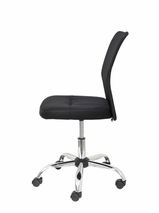 FORÖL Modelo Pardal - Silla de oficina ergonómica con mecanismo giratorio y asiento regulable en altura  Respaldo de malla transpirable color negro y asiento tapizado en tejido de malla color negro.