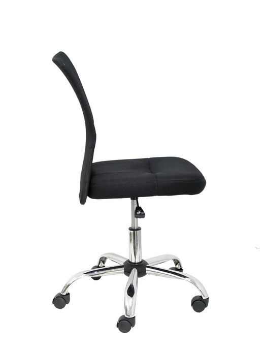 FORÖL Modelo Pardal - Silla de oficina ergonómica con mecanismo giratorio y asiento regulable en altura  Respaldo de malla transpirable color negro y asiento tapizado en tejido de malla color negro.