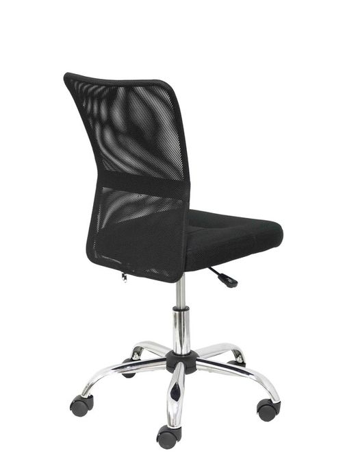 FORÖL Modelo Pardal - Silla de oficina ergonómica con mecanismo giratorio y asiento regulable en altura  Respaldo de malla transpirable color negro y asiento tapizado en tejido de malla color negro.