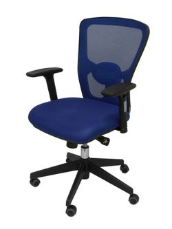 FORÖL Modelo Pozuelo - Silla de oficina ergonómica con mecanismo sincro, brazos regulables 2D y refuerzo lumbar ajustable - Respaldo de malla transpirable en color azul y asiento tapizados en tejido 3D color azul