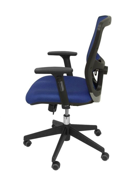 FORÖL Modelo Pozuelo - Silla de oficina ergonómica con mecanismo sincro, brazos regulables 2D y refuerzo lumbar ajustable - Respaldo de malla transpirable en color azul y asiento tapizados en tejido 3D color azul