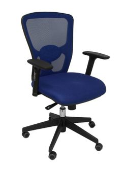 FORÖL Modelo Pozuelo - Silla de oficina ergonómica con mecanismo sincro, brazos regulables 2D y refuerzo lumbar ajustable - Respaldo de malla transpirable en color azul y asiento tapizados en tejido 3D color azul