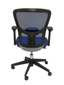 FORÖL Modelo Pozuelo - Silla de oficina ergonómica con mecanismo sincro, brazos regulables 2D y refuerzo lumbar ajustable - Respaldo de malla transpirable en color azul y asiento tapizados en tejido 3D color azul