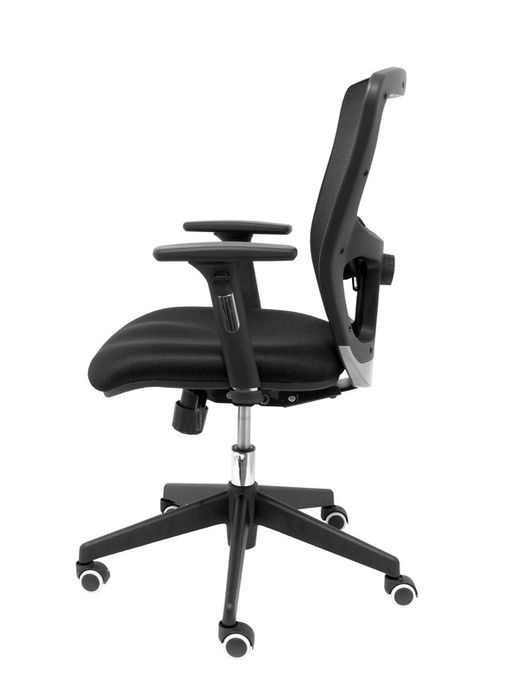 FORÖL Modelo Pozuelo - Silla de oficina ergonómica con mecanismo sincro, brazos regulables 2D y refuerzo lumbar ajustable - Respaldo de malla transpirable en color negro y asiento tapizados en tejido 3D color negro