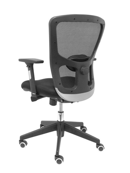 FORÖL Modelo Pozuelo - Silla de oficina ergonómica con mecanismo sincro, brazos regulables 2D y refuerzo lumbar ajustable - Respaldo de malla transpirable en color negro y asiento tapizados en tejido 3D color negro
