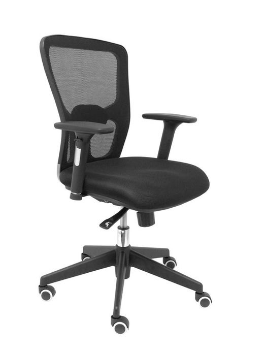 FORÖL Modelo Pozuelo - Silla de oficina ergonómica con mecanismo sincro, brazos regulables 2D y refuerzo lumbar ajustable - Respaldo de malla transpirable en color negro y asiento tapizados en tejido 3D color negro