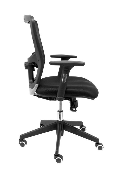 FORÖL Modelo Pozuelo - Silla de oficina ergonómica con mecanismo sincro, brazos regulables 2D y refuerzo lumbar ajustable - Respaldo de malla transpirable en color negro y asiento tapizados en tejido 3D color negro