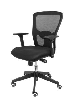 FORÖL Modelo Pozuelo - Silla de oficina ergonómica con mecanismo sincro, brazos regulables 2D y refuerzo lumbar ajustable - Respaldo de malla transpirable en color negro y asiento tapizados en tejido 3D color negro