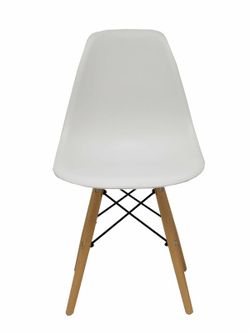FORÖL- Modelo Priego - Pack de 4 sillas confidentes ergonómica y con estructura de madera natural de haya y metál, estilo Tower -  Asiento y respaldo de PVC.