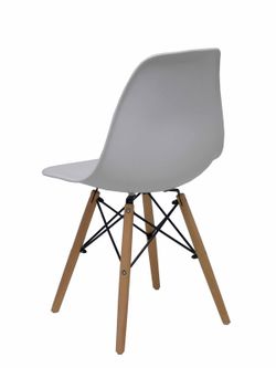 FORÖL- Modelo Priego - Pack de 4 sillas confidentes ergonómica y con estructura de madera natural de haya y metál, estilo Tower -  Asiento y respaldo de PVC.