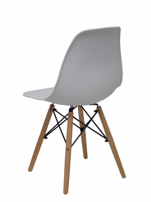 FORÖL- Modelo Priego - Pack de 4 sillas confidentes ergonómica y con estructura de madera natural de haya y metál, estilo Tower -  Asiento y respaldo de PVC.