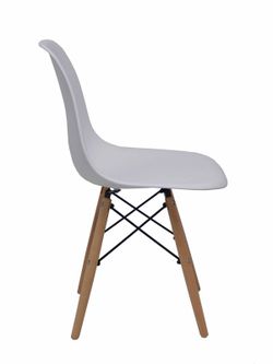 FORÖL- Modelo Priego - Pack de 4 sillas confidentes ergonómica y con estructura de madera natural de haya y metál, estilo Tower -  Asiento y respaldo de PVC.