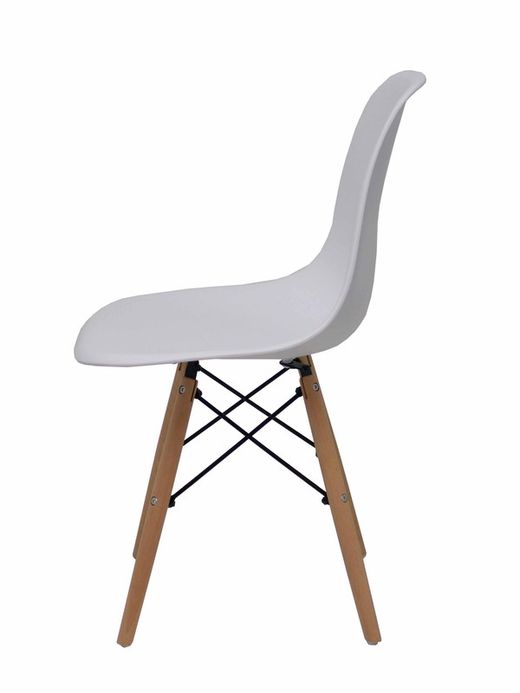 FORÖL- Modelo Priego - Pack de 4 sillas confidentes ergonómica y con estructura de madera natural de haya y metál, estilo Tower -  Asiento y respaldo de PVC.