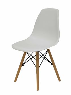FORÖL- Modelo Priego - Pack de 4 sillas confidentes ergonómica y con estructura de madera natural de haya y metál, estilo Tower -  Asiento y respaldo de PVC.
