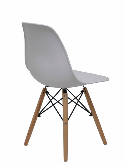 FORÖL- Modelo Priego - Pack de 4 sillas confidentes ergonómica y con estructura de madera natural de haya y metál, estilo Tower -  Asiento y respaldo de PVC.
