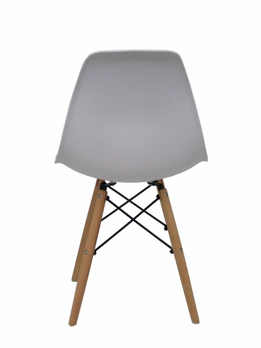 FORÖL- Modelo Priego - Pack de 4 sillas confidentes ergonómica y con estructura de madera natural de haya y metál, estilo Tower -  Asiento y respaldo de PVC.